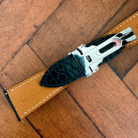 Thumbnail for Cartier Tank Solo Replacement Watch Strap in Black Genuine Alligator Leather- Bespoke and Personalised