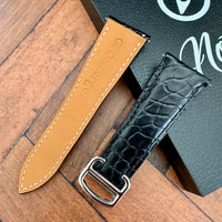 Thumbnail for Cartier Tank Solo Replacement Watch Strap in Black Genuine Alligator Leather- Bespoke and Personalised