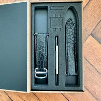 Thumbnail for Cartier Tank Solo Replacement Watch Strap in Black Genuine Alligator Leather- Bespoke and Personalised