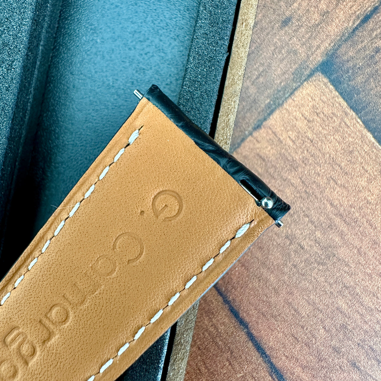 Cartier Tank Solo Replacement Watch Strap in Black Genuine Alligator Leather- Bespoke and Personalised