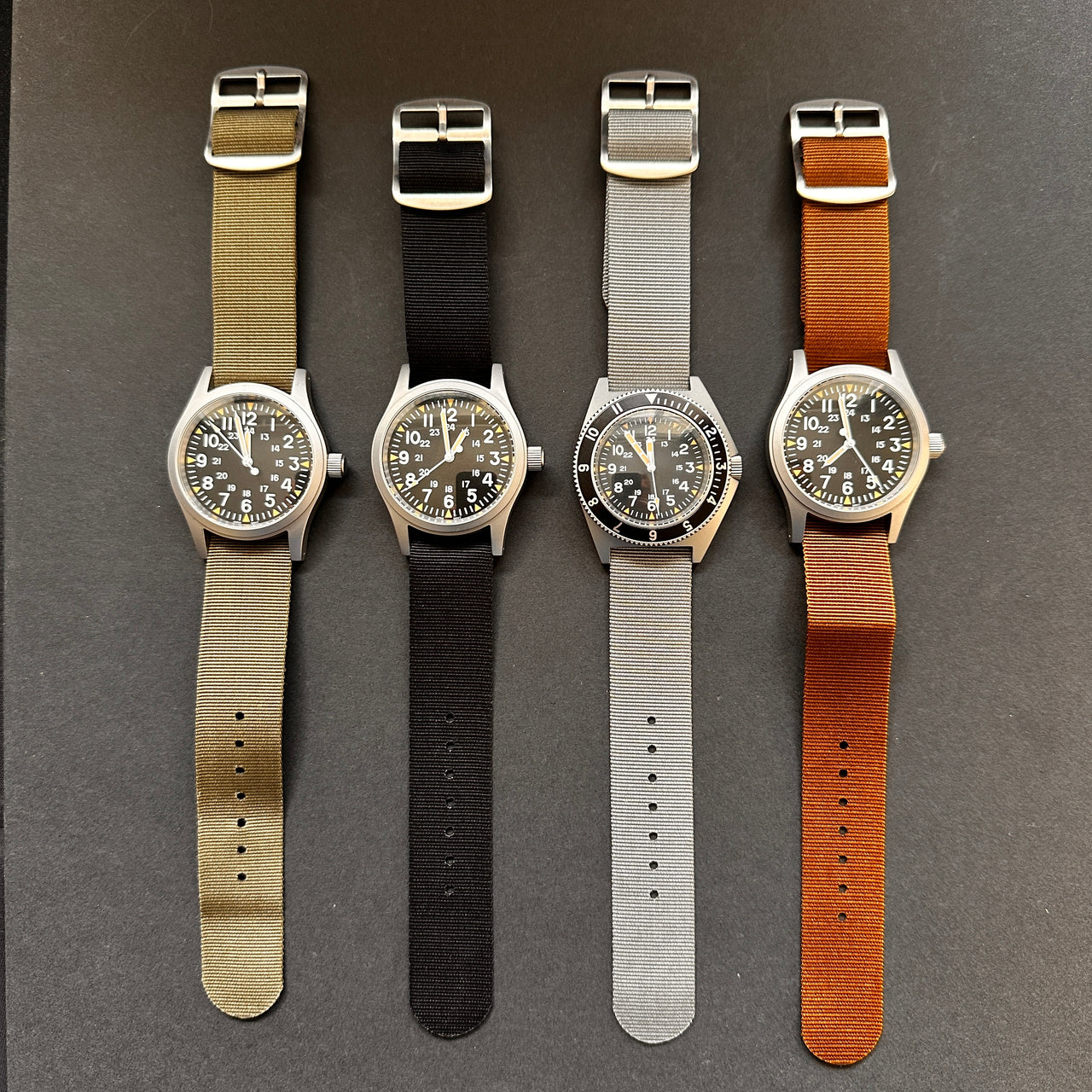 Single Pass Nylon Military Watch Strap Pack Of Four Straps