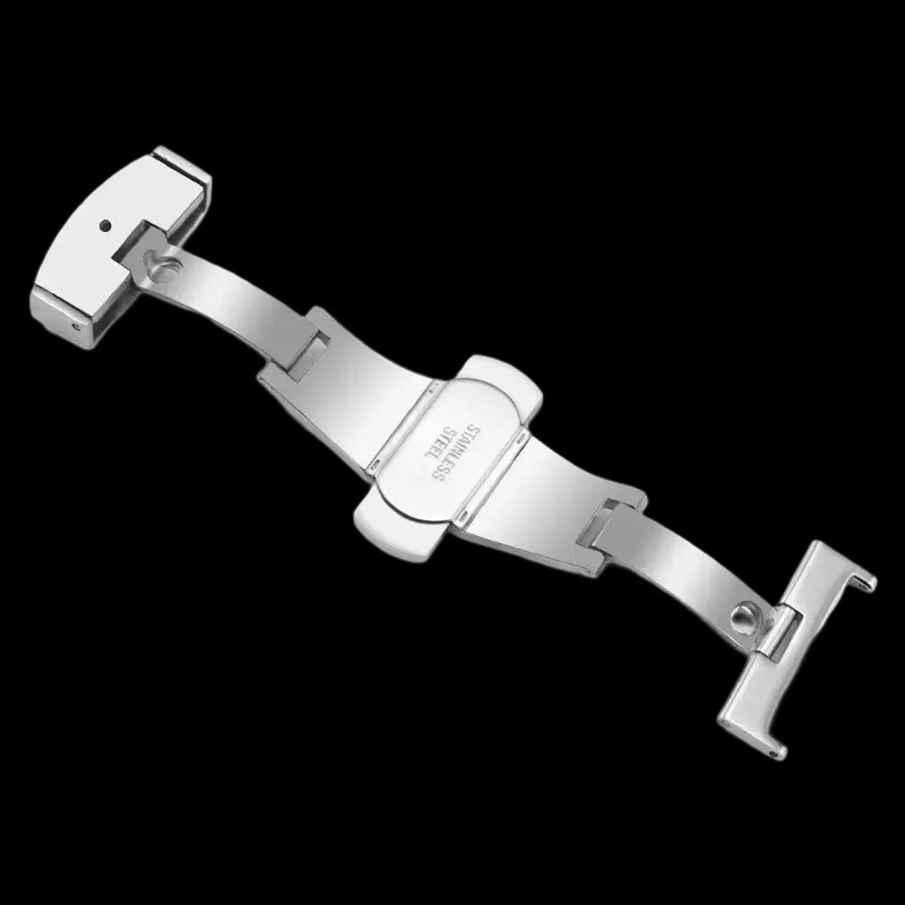 Deployant Clasp Deployment Clasp Butterfly Clasp- Stainless Steel Silver- Fits To Any Watch Strap