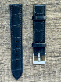 Thumbnail for Cayman Hybrid Leather & Silicone Watch Strap- Crocodile Style Grain