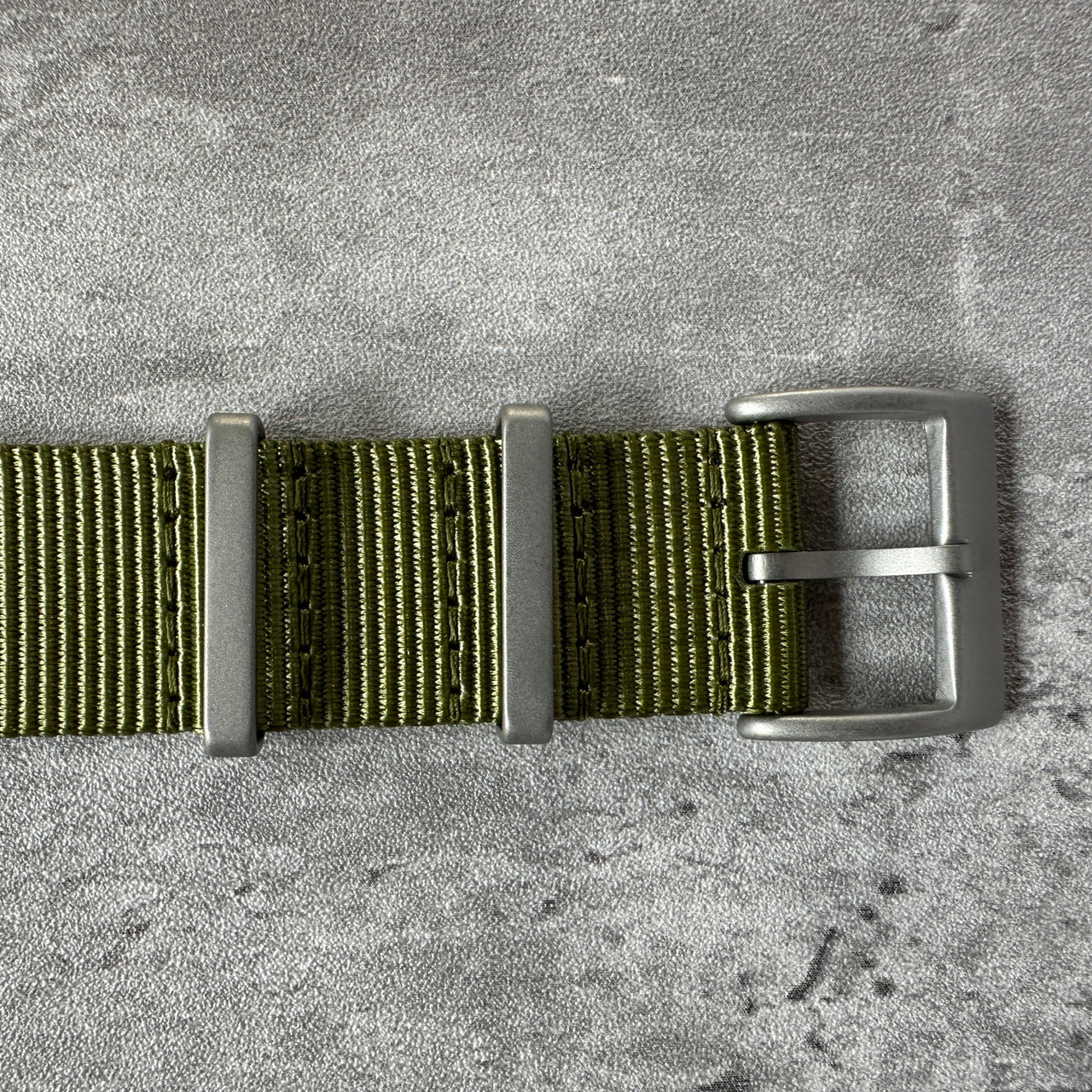 Military Field Watch Strap With Sandblasted Hardware- Available in Black or Green