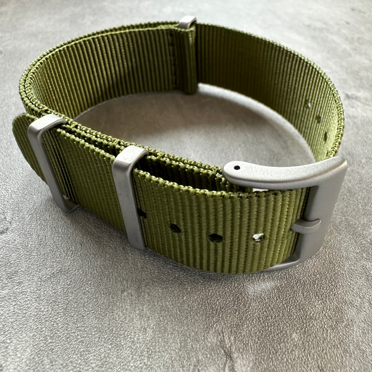 Nylon Field Watch Strap With Sandblasted Hardware