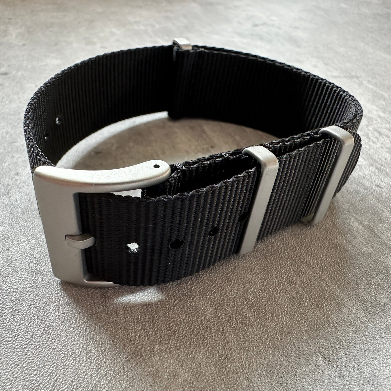 Military Field Watch Strap With Sandblasted Hardware- Available in Black or Green