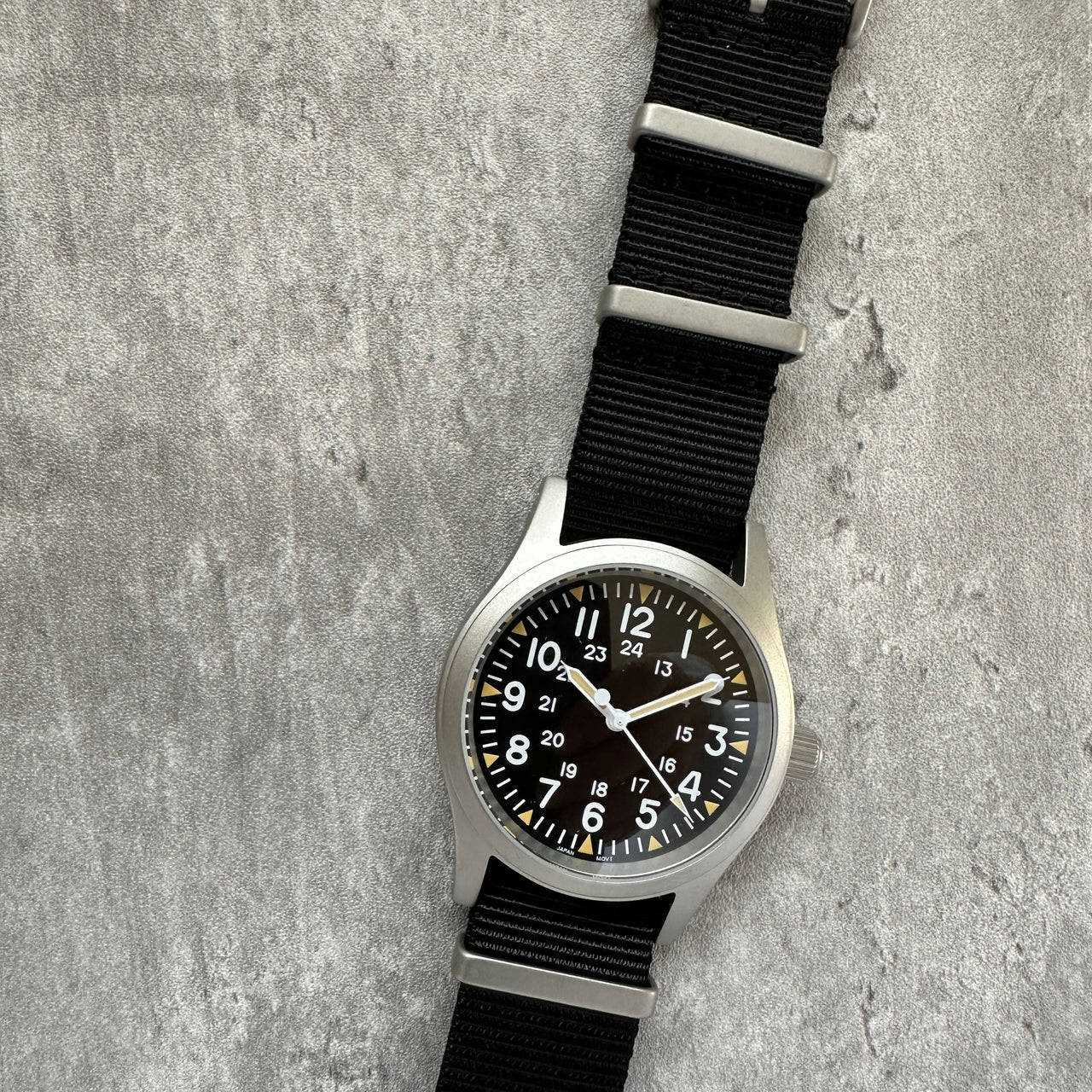 Nylon Field Watch Strap With Sandblasted Hardware