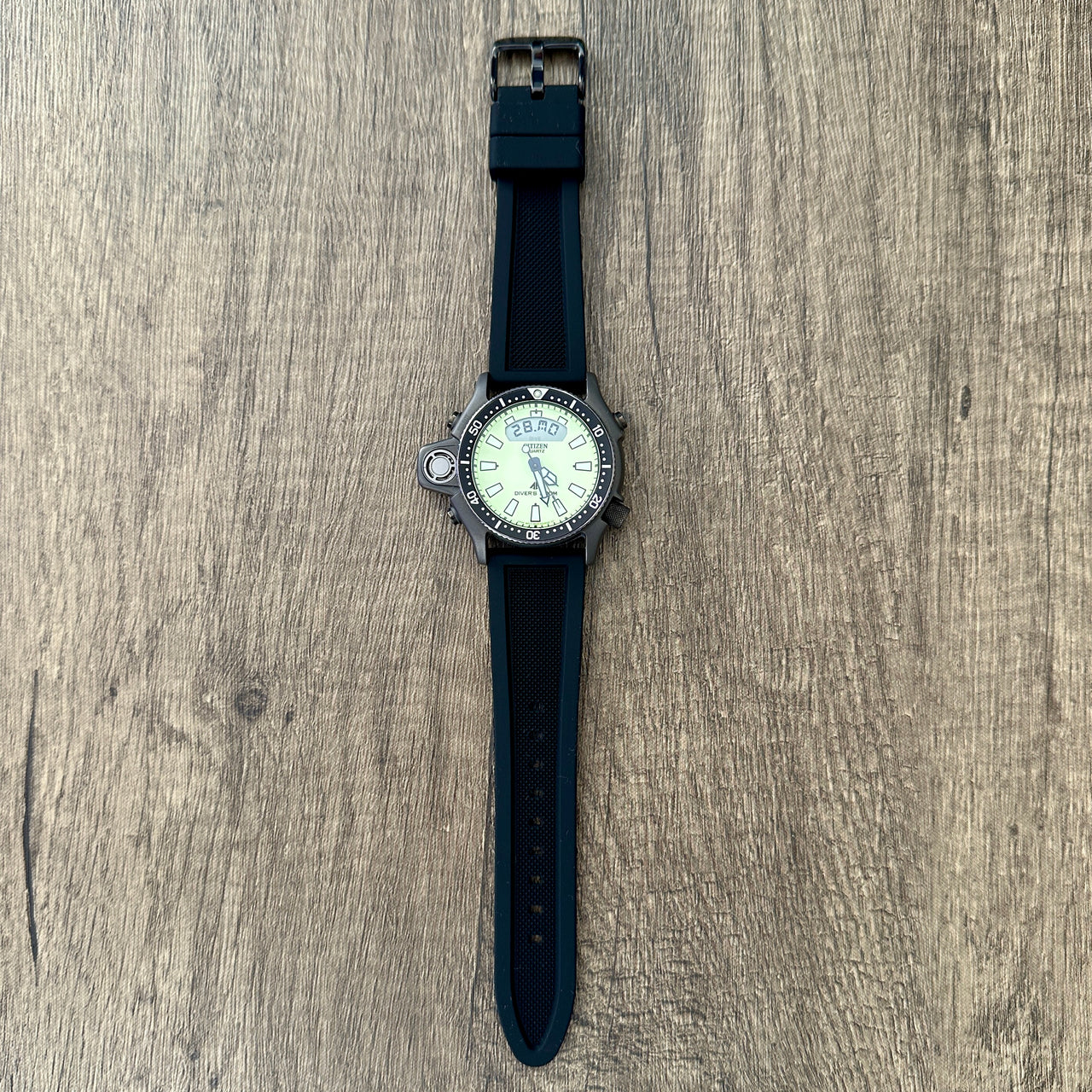 Black Silicone Rubber Divers Watch Strap