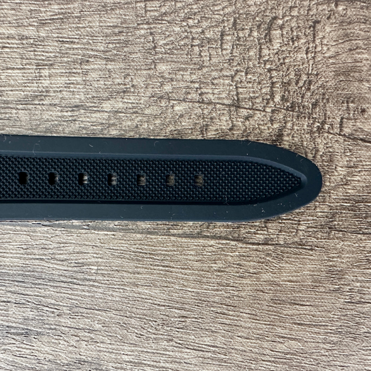Black Silicone Rubber Divers Watch Strap