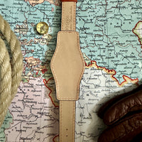 Thumbnail for RIOS1931 TULA Genuine Russia Leather Bund Watch Strap in COGNAC