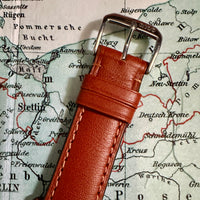 Thumbnail for RIOS1931 TULA Genuine Russia Leather Bund Watch Strap in COGNAC