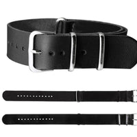 Thumbnail for Leather Military Style Strap - Brown or Black