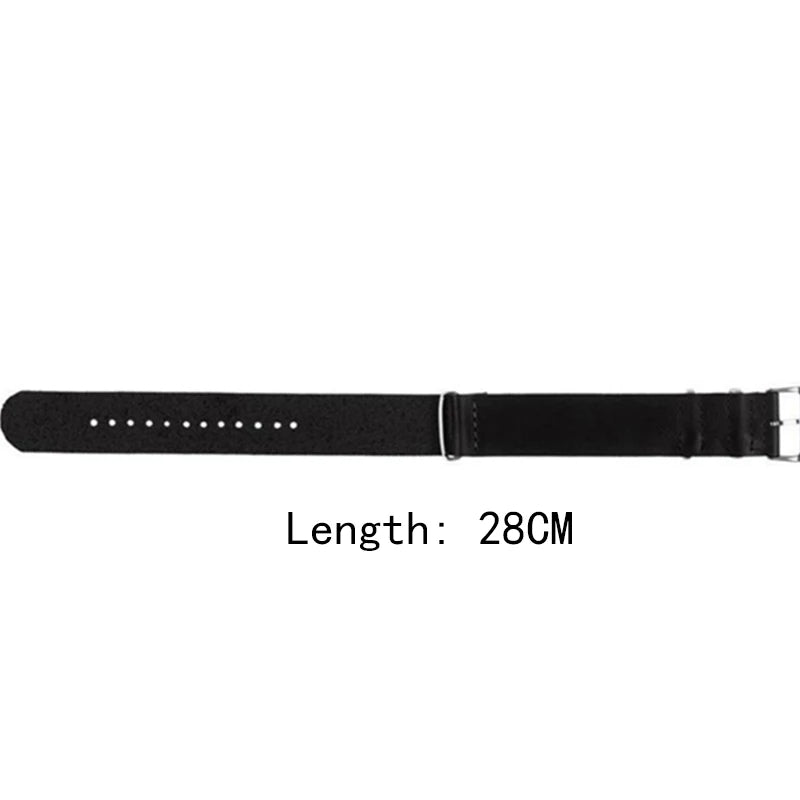 Leather Military Style Strap - Brown or Black