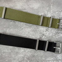 Thumbnail for Military Field Watch Strap With Sandblasted Hardware- Available in Black or Green
