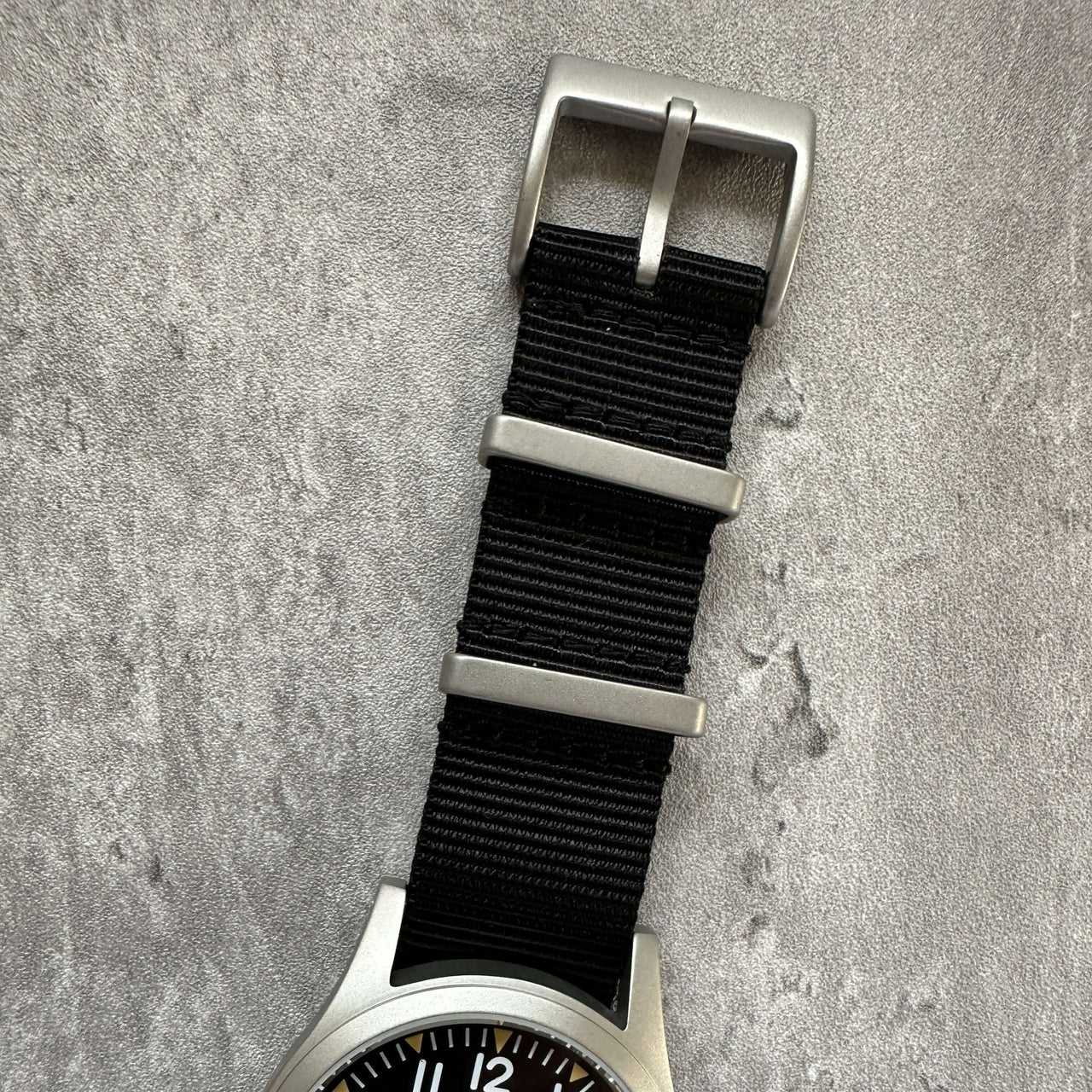 Military Field Watch Strap With Sandblasted Hardware- Available in Black or Green