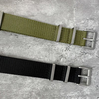 Thumbnail for Military Field Watch Strap With Sandblasted Hardware- Available in Black or Green