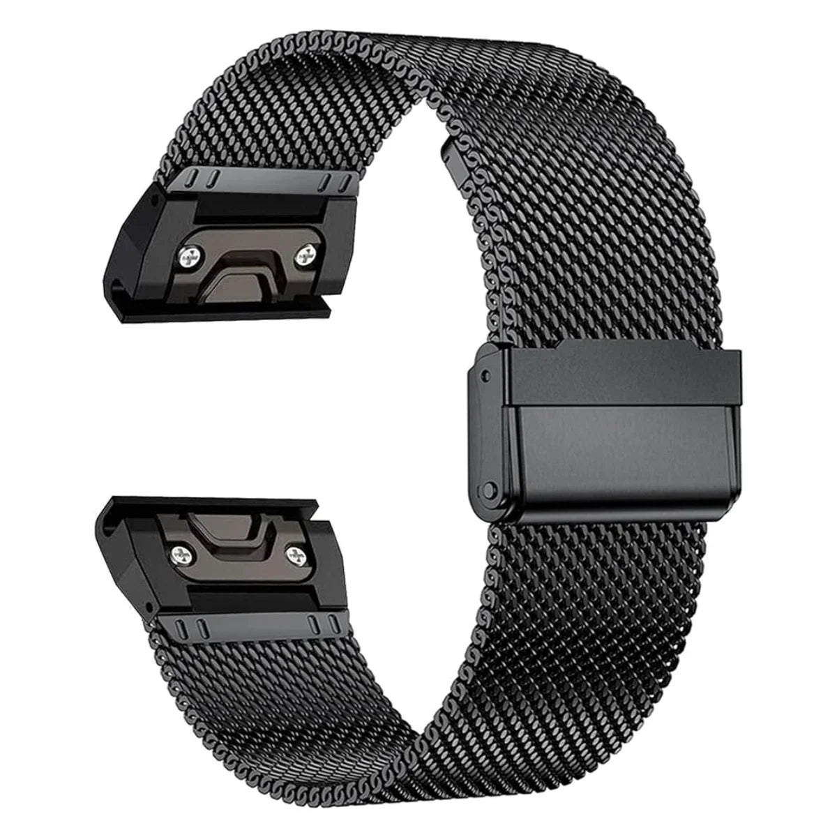 Garmin Compatible Milanese Steel Watch Strap - Black Tactical PVD Treated