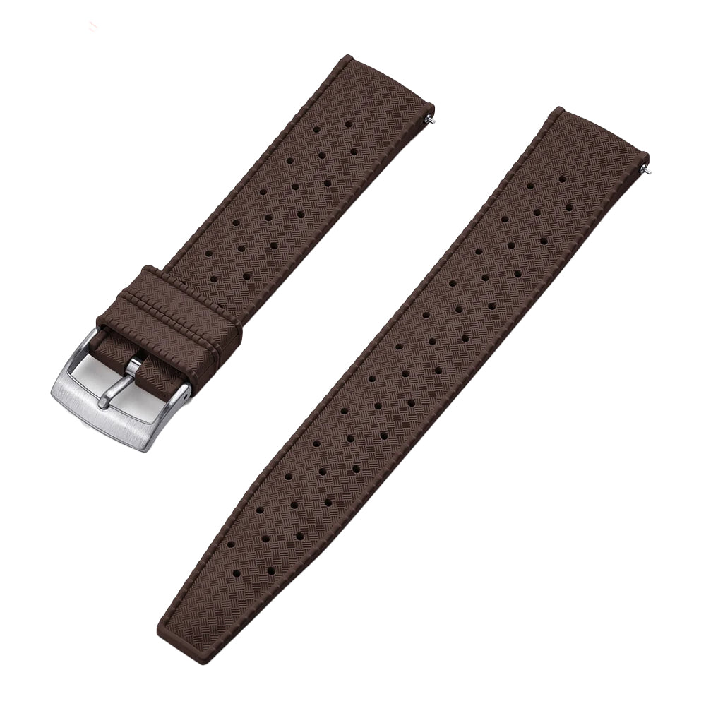 Brown Tropical FKM Rubber Watch Strap