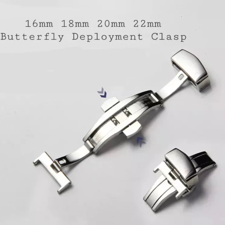 Deployant Clasp Deployment Clasp Butterfly Clasp- Stainless Steel Silver- Fits To Any Watch Strap