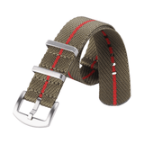 Seatbelt Military Style Strap - Green & Red