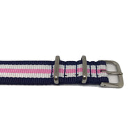 Thumbnail for Classic Military Style Strap - Navy Blue, White & Pink