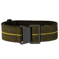 Thumbnail for Marine Nationale Military Style Elastic Strap - Green & Yellow with Black Buckles PVD