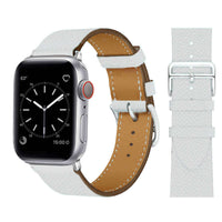 Thumbnail for Genuine Leather Ice White Watch Strap for Your Apple Watch With Polished Stainless Steel Vintage Style Buckle