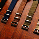 Vintage Style Woven Fabric Military Watch Strap