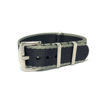 Thumbnail for Premium Thick Woven Military Style Watch Strap - Black & Grey