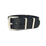Premium Thick Woven Military Style Watch Strap - Black Raven