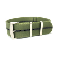 Thumbnail for Premium Woven Seatbelt Military Style Watch Strap - Military Green Black Pin Stripe