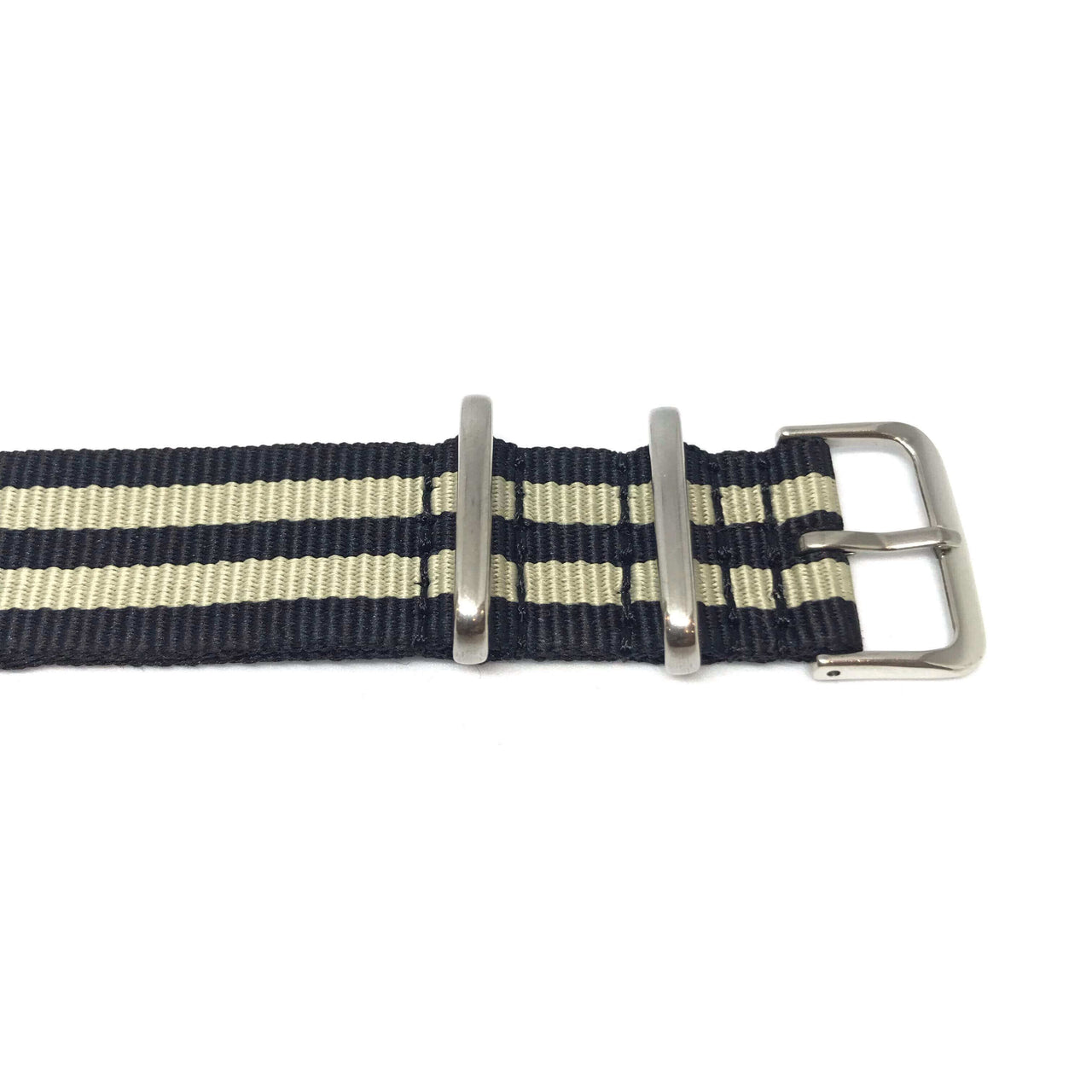 Classic Military Style Strap - Black & Cream