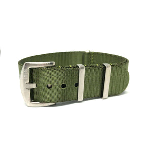 Premium Thick Woven Military Style Watch Strap - Military Green