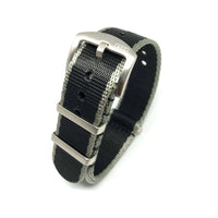 Thumbnail for Premium Thick Woven Military Style Watch Strap - Black & Grey