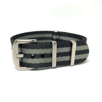 Thumbnail for Premium Thick Woven Military Style Watch Strap - Black & Grey Bond