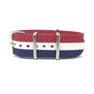 Classic Military Style Strap - Blue, White & Red