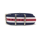 Classic Military Style Strap - Blue, White & Red Stripes