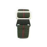 Marine Nationale Military Style Elastic Strap - Military Green & Red