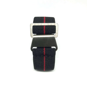 Marine Nationale Military Style Elastic Strap - Black & Red