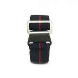 Marine Nationale Military Style Elastic Strap - Black & Red