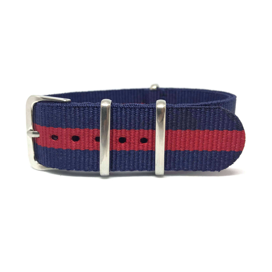 Classic Military Style Strap - Blue & Red Guards Regiment and Household Cavalry Colours