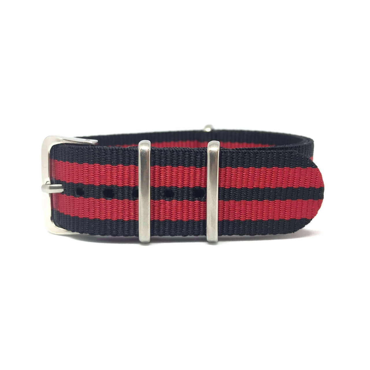 Classic Military Style Strap - Black and Red