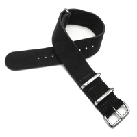 Thumbnail for Suede Leather Military Style Strap - Black