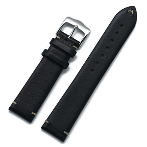 Premium Black Leather Watch Strap