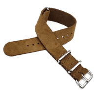 Thumbnail for Suede Leather Military Style Strap - Brown