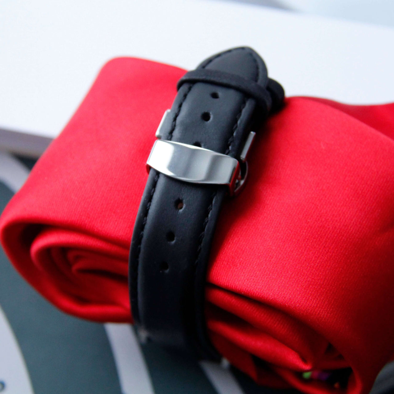 Butterfly Clasp Watch Strap- Padded Smooth Grain Genuine Leather Luxury Calf Hide- Double Stitched Hand-made