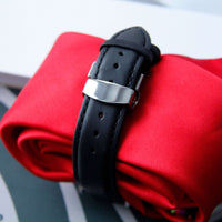 Thumbnail for Butterfly Clasp Watch Strap- Padded Smooth Grain Genuine Leather Luxury Calf Hide- Double Stitched Hand-made