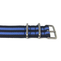 Thumbnail for Classic Military Style Strap - Black & Blue Stripes