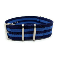 Thumbnail for Classic Military Style Strap - Black & Blue Stripes