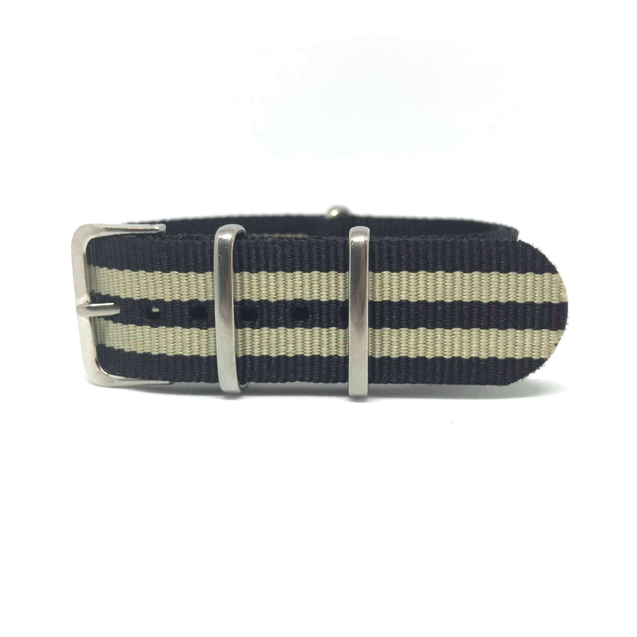 Classic Military Style Strap - Black & Cream